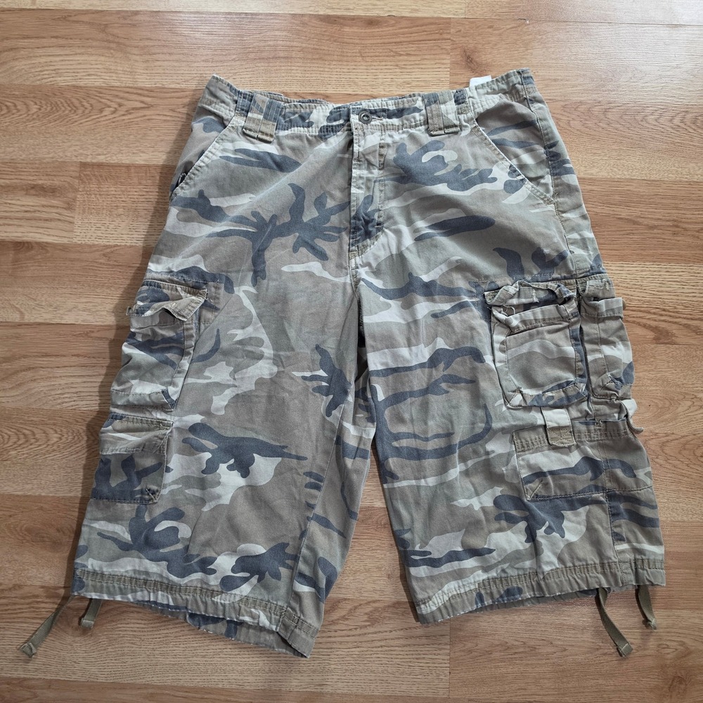 Lee Dungarees Cargo Shorts Mens 32 Camo Green Utility Outdoor Cotton 4